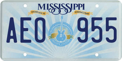 MS license plate AEO955