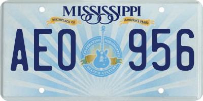 MS license plate AEO956