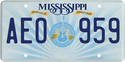 MS license plate AEO959