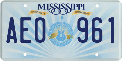 MS license plate AEO961