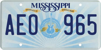 MS license plate AEO965