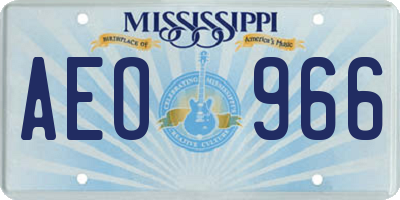 MS license plate AEO966