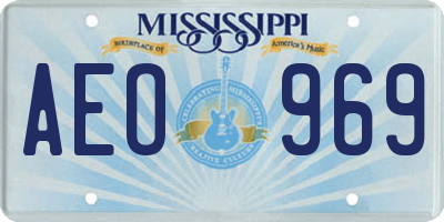 MS license plate AEO969