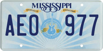 MS license plate AEO977