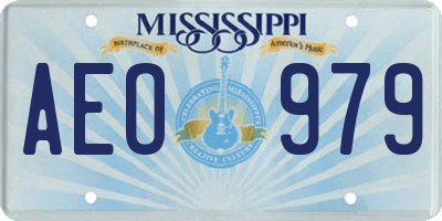 MS license plate AEO979