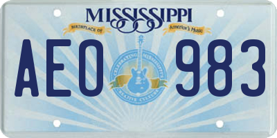 MS license plate AEO983