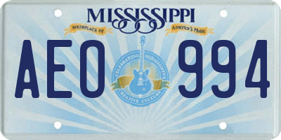 MS license plate AEO994