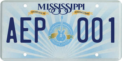 MS license plate AEP001