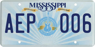 MS license plate AEP006
