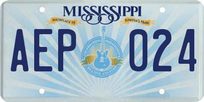 MS license plate AEP024