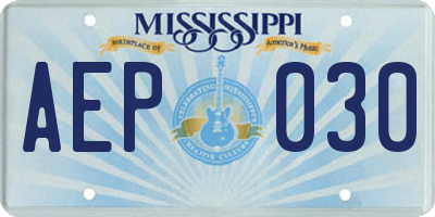 MS license plate AEP030