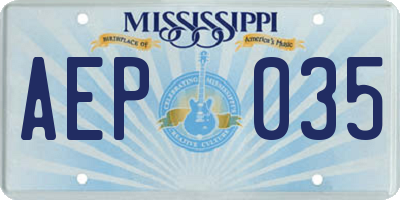 MS license plate AEP035