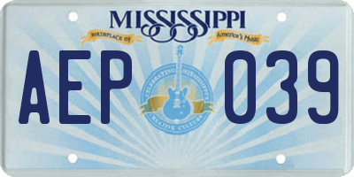 MS license plate AEP039