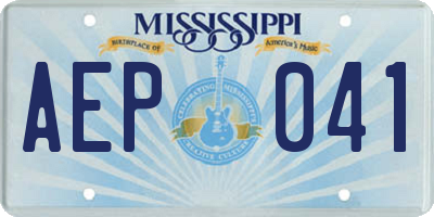 MS license plate AEP041