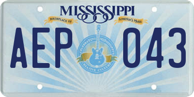 MS license plate AEP043