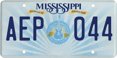 MS license plate AEP044