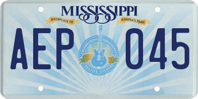 MS license plate AEP045
