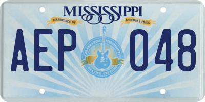 MS license plate AEP048