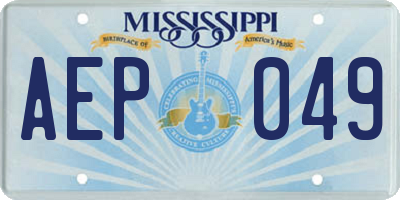 MS license plate AEP049