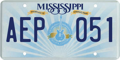 MS license plate AEP051