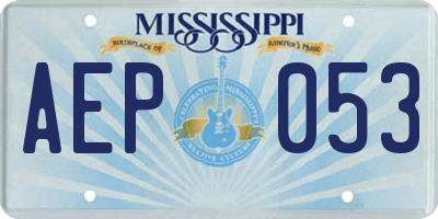 MS license plate AEP053
