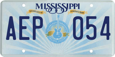 MS license plate AEP054