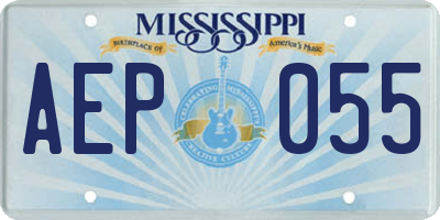 MS license plate AEP055