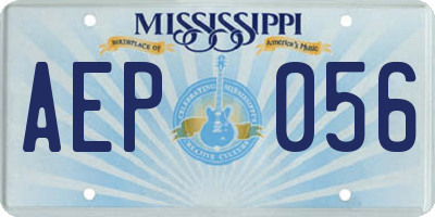 MS license plate AEP056
