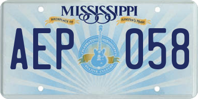 MS license plate AEP058