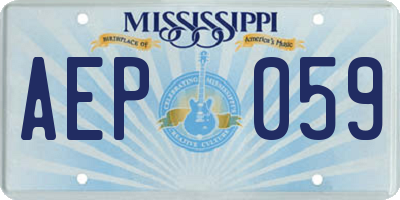 MS license plate AEP059