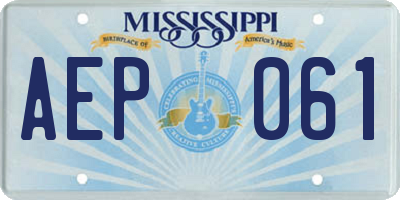 MS license plate AEP061