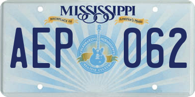MS license plate AEP062