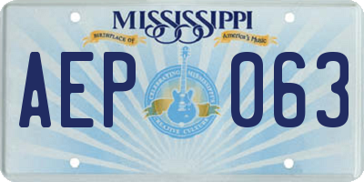 MS license plate AEP063