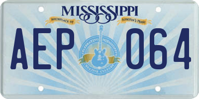 MS license plate AEP064
