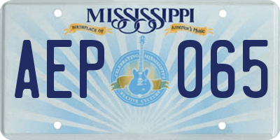MS license plate AEP065
