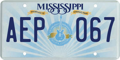 MS license plate AEP067