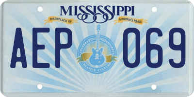MS license plate AEP069