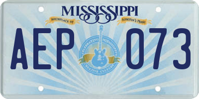 MS license plate AEP073