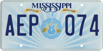 MS license plate AEP074
