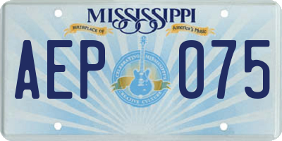 MS license plate AEP075