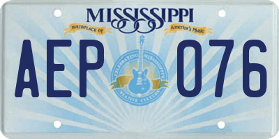 MS license plate AEP076
