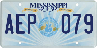 MS license plate AEP079