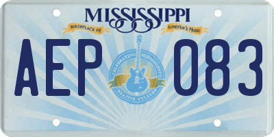 MS license plate AEP083