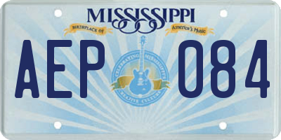 MS license plate AEP084