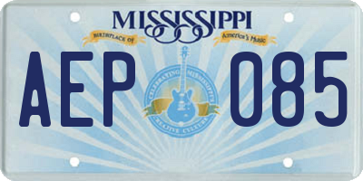 MS license plate AEP085