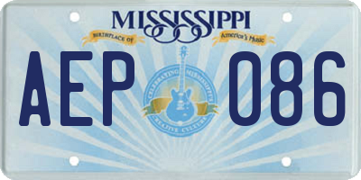 MS license plate AEP086