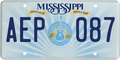 MS license plate AEP087
