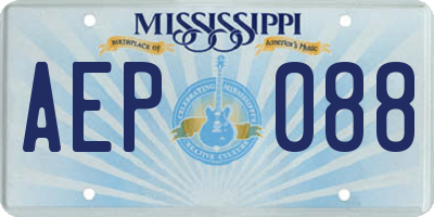 MS license plate AEP088