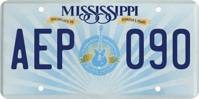 MS license plate AEP090