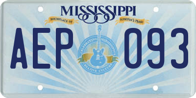 MS license plate AEP093